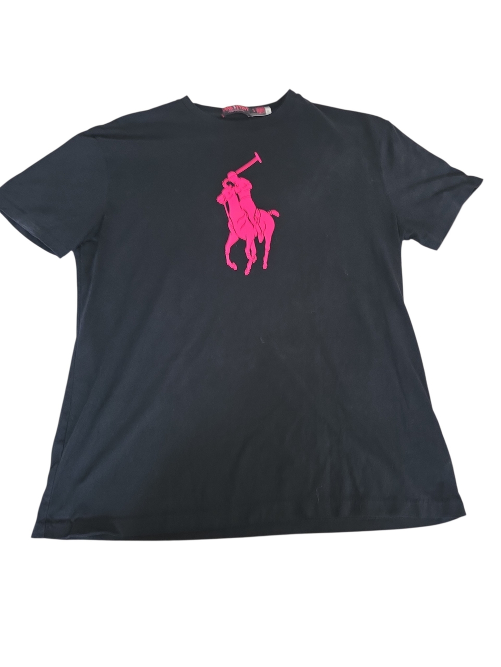 Polo by Ralph Lauren Black Tee with Hot Pink Polo Player